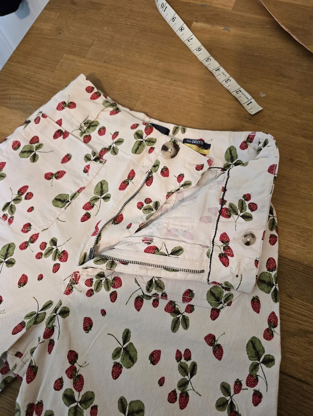 Maeve Colette Linen Pants Crop Wide Leg Strawberries 28 - Picture 10 of 14